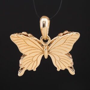 14k Gold Butterfly Pendant with CZ stones